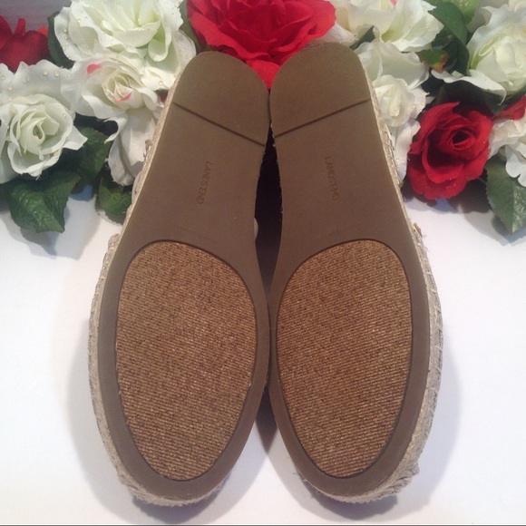 Espadrille Flats NWOB Land's End Tan Cross Strap - Picture 5 of 8